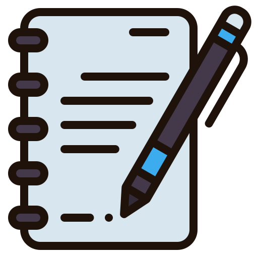 An icon of a paper and a pencil
